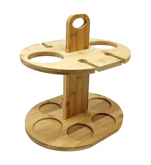 Porta Botellas Y Copas, De Bamboo