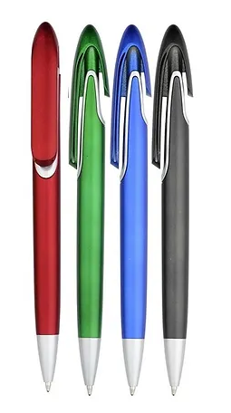 Pluma Plastica Metalizada Curva