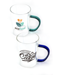 Taza De Vidrio Con Asa De Color 15Oz/450Ml