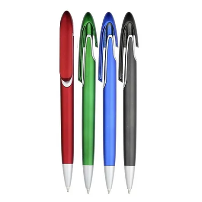 Pluma Plastica Metalizada Curva